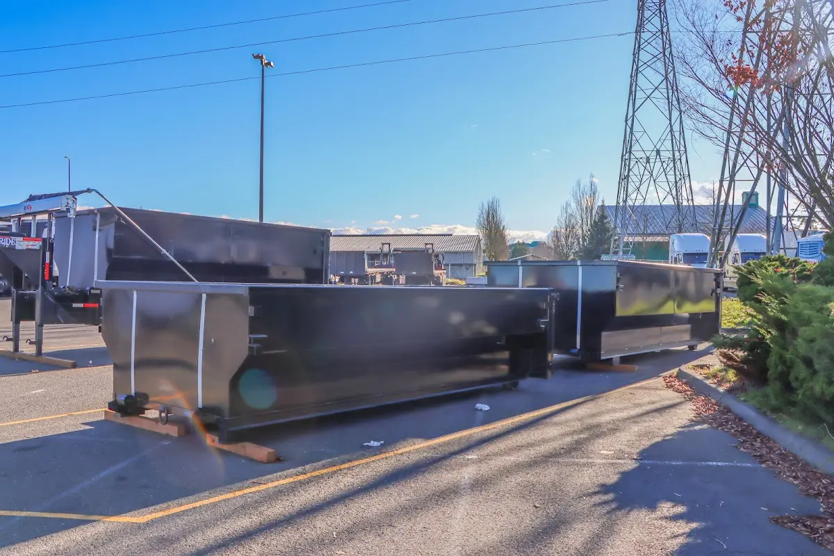 Roll-off dumpster ready for waste disposal at job site for Cleanout Dumpster Rental in Mexico
